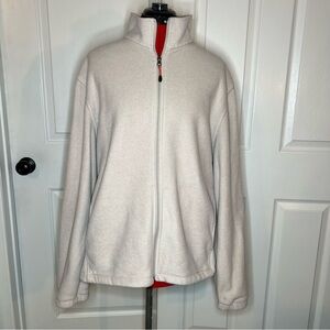 Woolrich Full Zip Tan Beige Fleece Long Sleeve Jacket Mens XL